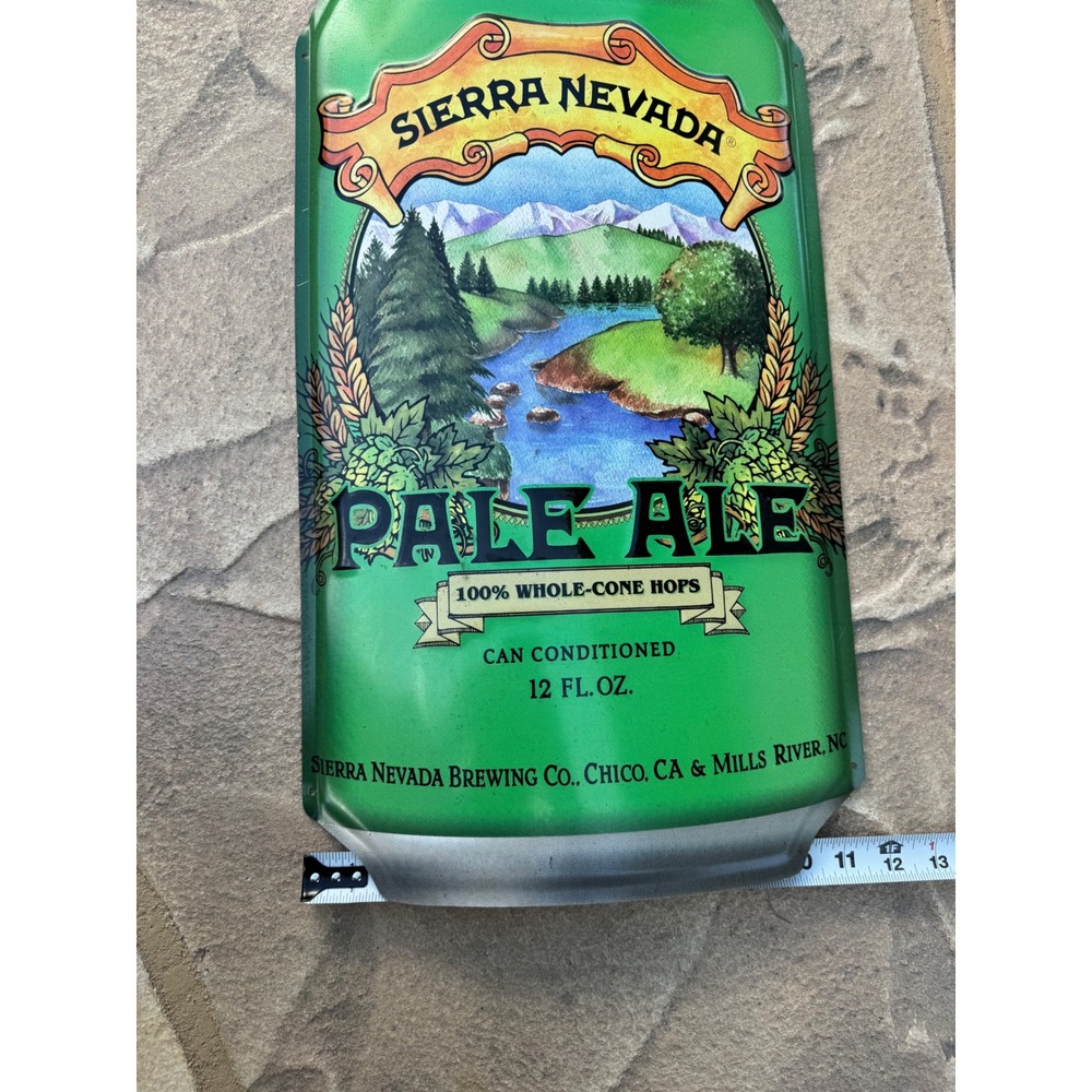 Sierra Nevada Pale Ale Metal Beer Can Sign Embossed Wall Decor‎ 21x11 Green Bar